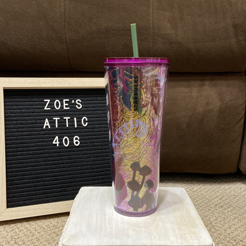 Starbucks IRIDESCENT FOIL BERRY WOODLAND MUSHROOM 24oz Tumbler